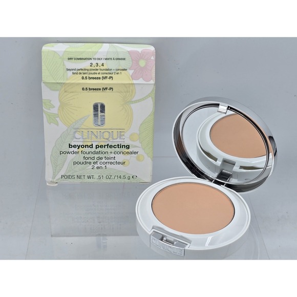 #0.5 Breeze CLINIQUE Beyond Perfecting Powder Foundation+Concealer .51 oz. New - Picture 1 of 13